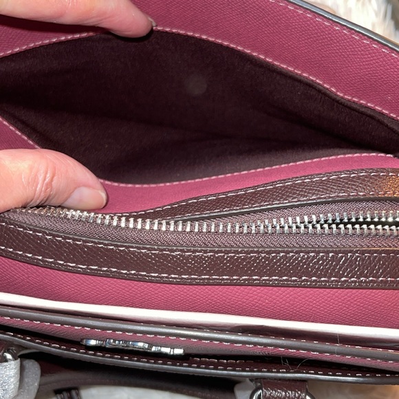 ❤️COACH Mini Darcie Carryall Satchel Crossbody ~ Silver/Light Raspberry Multi - Picture 13 of 16